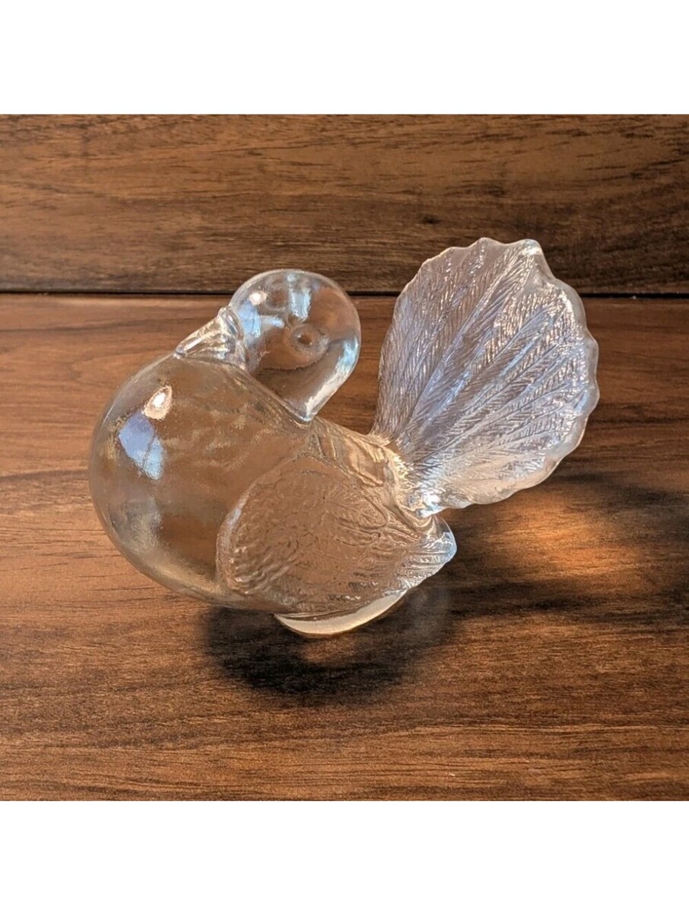 Vintage Westmoreland Clear Glass Bird Figurine 'Pouter Pigeon' Paperweight